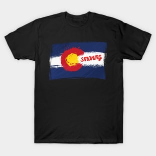 COLORADO STATE FLAG COLORADO IS SMOKING T-Shirt